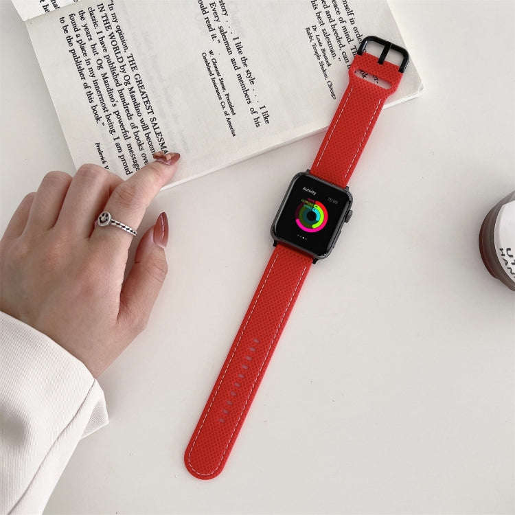 Honeycomb Hole Sewing Silicone Watch Band For Apple Watch Ultra 49mm&Watch Ultra 2 49mm / Series ...