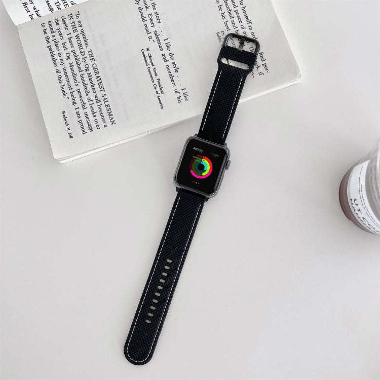 Honeycomb Hole Sewing Silicone Watch Band For Apple Watch Ultra 49mm&Watch Ultra 2 49mm / Series ...