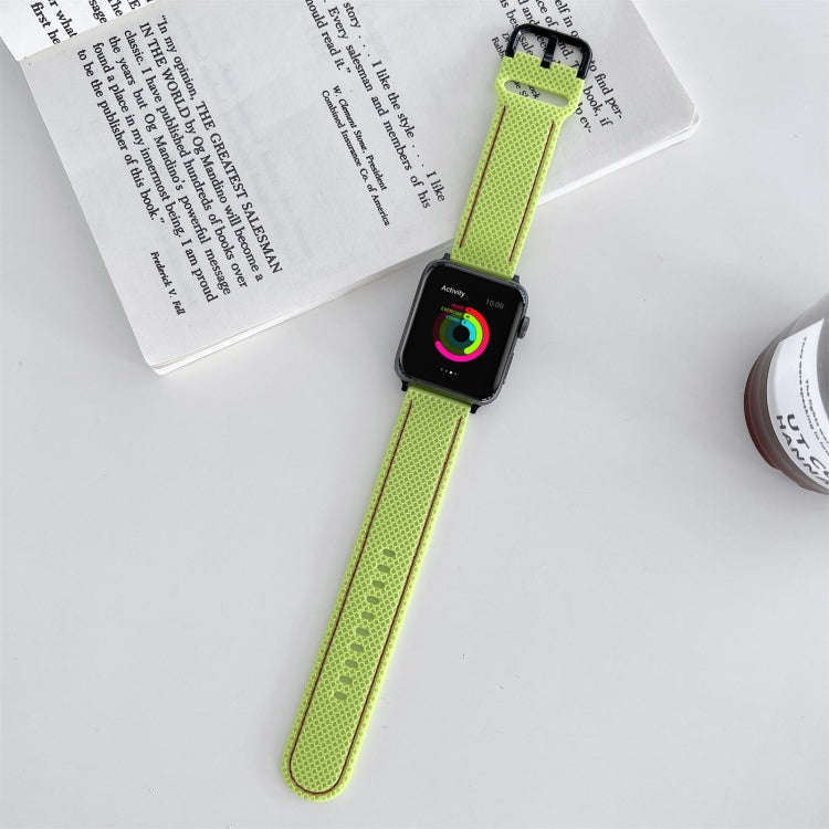 Honeycomb Hole Sewing Silicone Watch Band For Apple Watch Ultra 49mm&Watch Ultra 2 49mm / Series ...