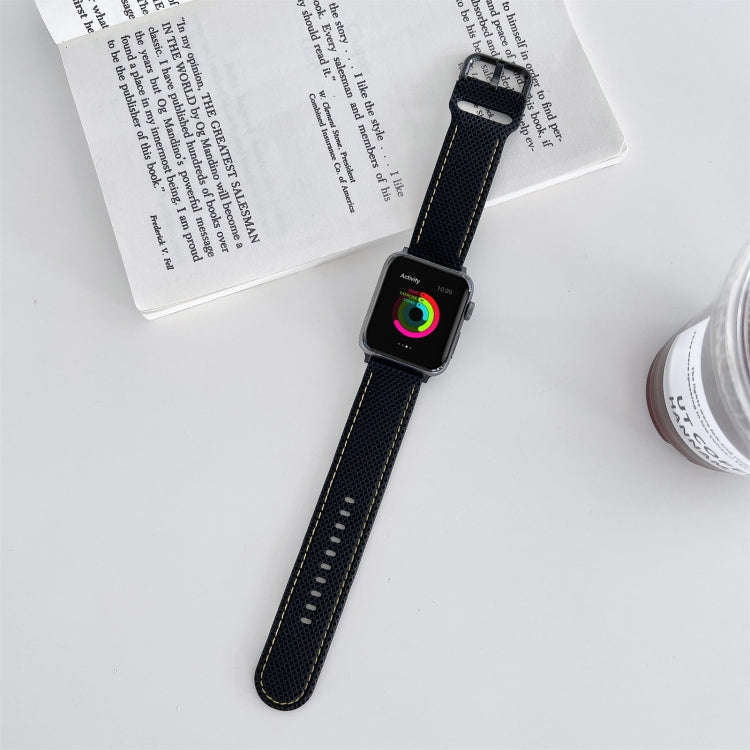 Honeycomb Hole Sewing Silicone Watch Band For Apple Watch Ultra 49mm&Watch Ultra 2 49mm / Series ...