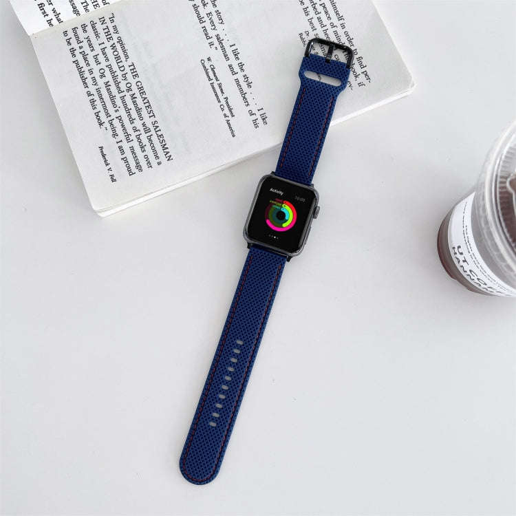 Honeycomb Hole Sewing Silicone Watch Band For Apple Watch Ultra 49mm&Watch Ultra 2 49mm / Series ...