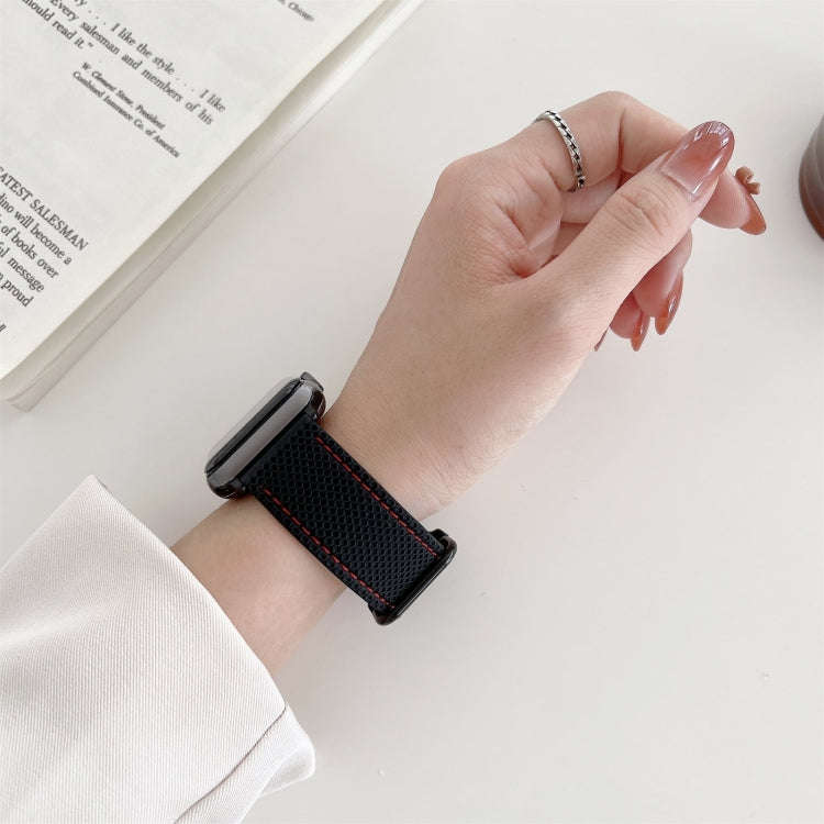Honeycomb Hole Sewing Silicone Watch Band For Apple Watch Ultra 49mm&Watch Ultra 2 49mm / Series ...