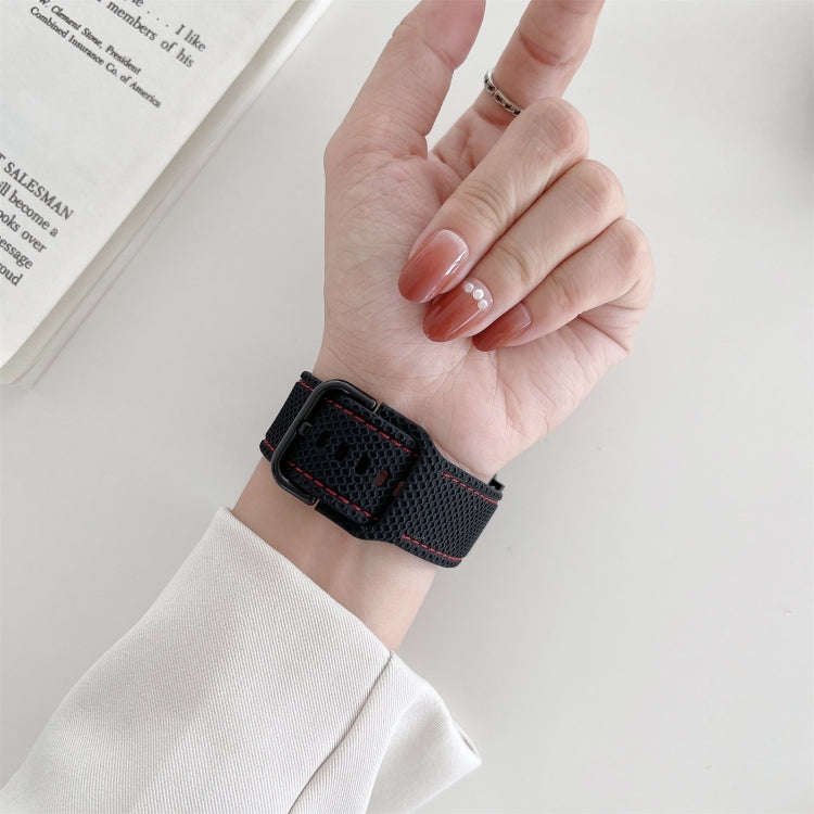 Honeycomb Hole Sewing Silicone Watch Band For Apple Watch Ultra 49mm&Watch Ultra 2 49mm / Series ...