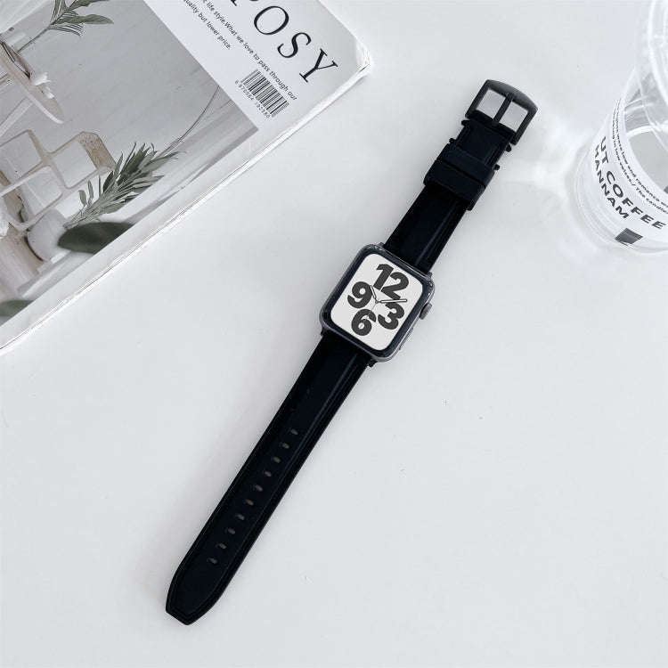 Two-color Silicone Hydraulic Buckle Watch Band For Apple Watch Ultra 49mm&Watch Ultra 2 49mm / Se...