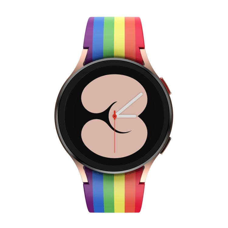 For Samsung Galaxy Watch4 / Watch4 Classic Silicone Printing Watch Band(Rainbow)