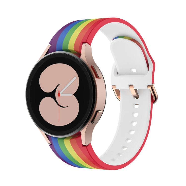 For Samsung Galaxy Watch4 / Watch4 Classic Silicone Printing Watch Band(Rainbow)