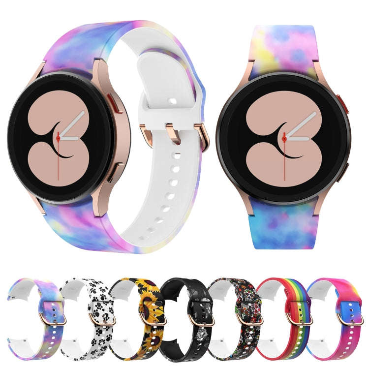 For Samsung Galaxy Watch4 / Watch4 Classic Silicone Printing Watch Band(Candy)