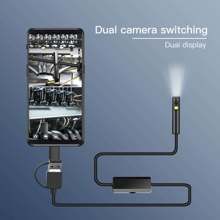 AN100 3 in 1 IP68 Waterproof USB-C / Type-C + Micro USB + USB Dual Cameras Industrial Digital End...