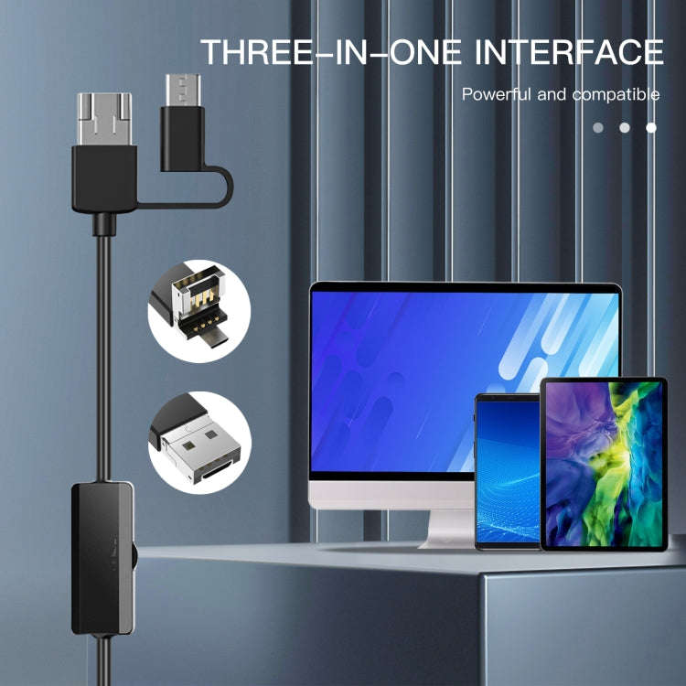 AN100 3 in 1 IP68 Waterproof USB-C / Type-C + Micro USB + USB Dual Cameras Industrial Digital End...