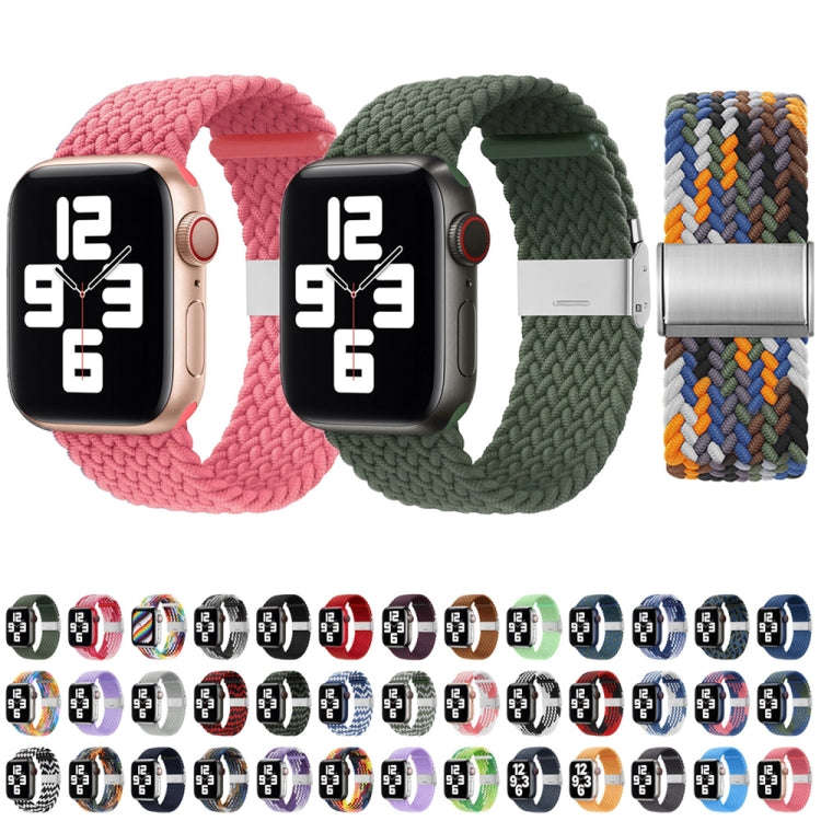 Nylon Braid One Buckle Watch Band For Apple Watch Series 9&8&7 41mm / SE 3&SE 2&6&SE&5&4 40mm / 3...