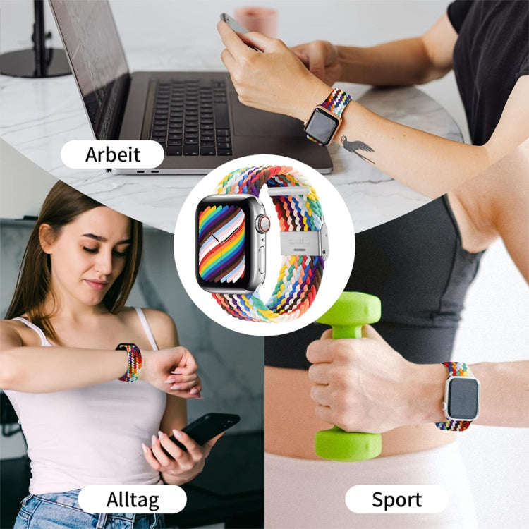 Nylon Braid One Buckle Watch Band For Apple Watch Ultra 49mm&Watch Ultra 2 49mm / Series 9&8&7 45...