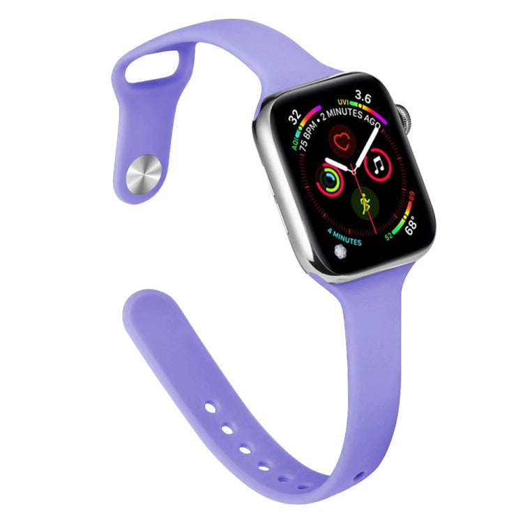 Slimming Silicone Watch Band For Apple Watch Series 9&8&7 41mm / SE 3&SE 2&6&SE&5&4 40mm / 3&2&1 ...