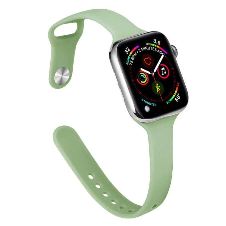 Slimming Silicone Watch Band For Apple Watch Series 9&8&7 41mm / SE 3&SE 2&6&SE&5&4 40mm / 3&2&1 ...