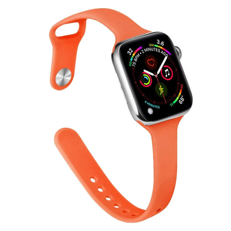 Slimming Silicone Watch Band For Apple Watch Series 9&8&7 41mm / SE 3&SE 2&6&SE&5&4 40mm / 3&2&1 ...