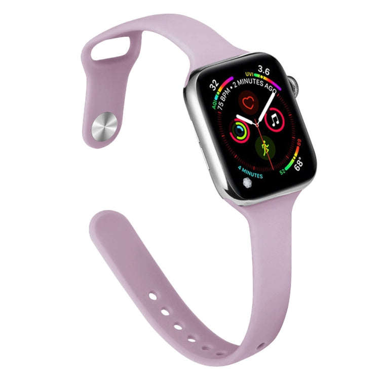 Slimming Silicone Watch Band For Apple Watch Series 9&8&7 41mm / SE 3&SE 2&6&SE&5&4 40mm / 3&2&1 ...