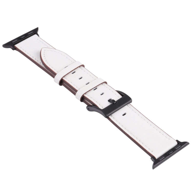 Leather Watch Band For Apple Watch Series 9&8&7 41mm / SE 3&SE 2&6&SE&5&4 40mm / 3&2&1 38mm(White)