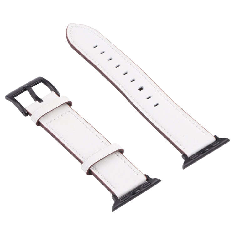 Leather Watch Band For Apple Watch Series 9&8&7 41mm / SE 3&SE 2&6&SE&5&4 40mm / 3&2&1 38mm(White)