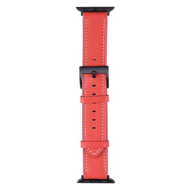 Leather Watch Band For Apple Watch Series 9&8&7 41mm / SE 3&SE 2&6&SE&5&4 40mm / 3&2&1 38mm(Red)