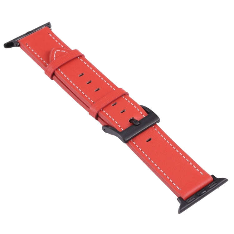 Leather Watch Band For Apple Watch Series 9&8&7 41mm / SE 3&SE 2&6&SE&5&4 40mm / 3&2&1 38mm(Red)