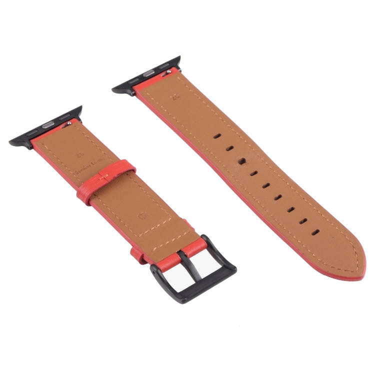 Leather Watch Band For Apple Watch Series 9&8&7 41mm / SE 3&SE 2&6&SE&5&4 40mm / 3&2&1 38mm(Red)