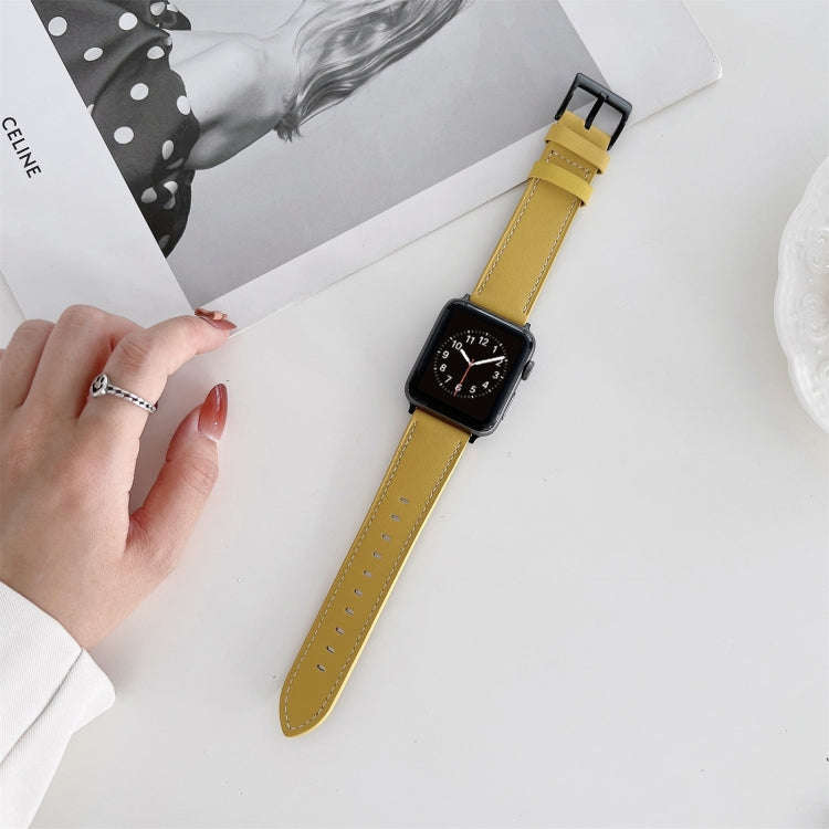 Oil Edge Bright Surface Leather Watch Band For Apple Watch Ultra 49mm&Watch Ultra 2 49mm / Series...