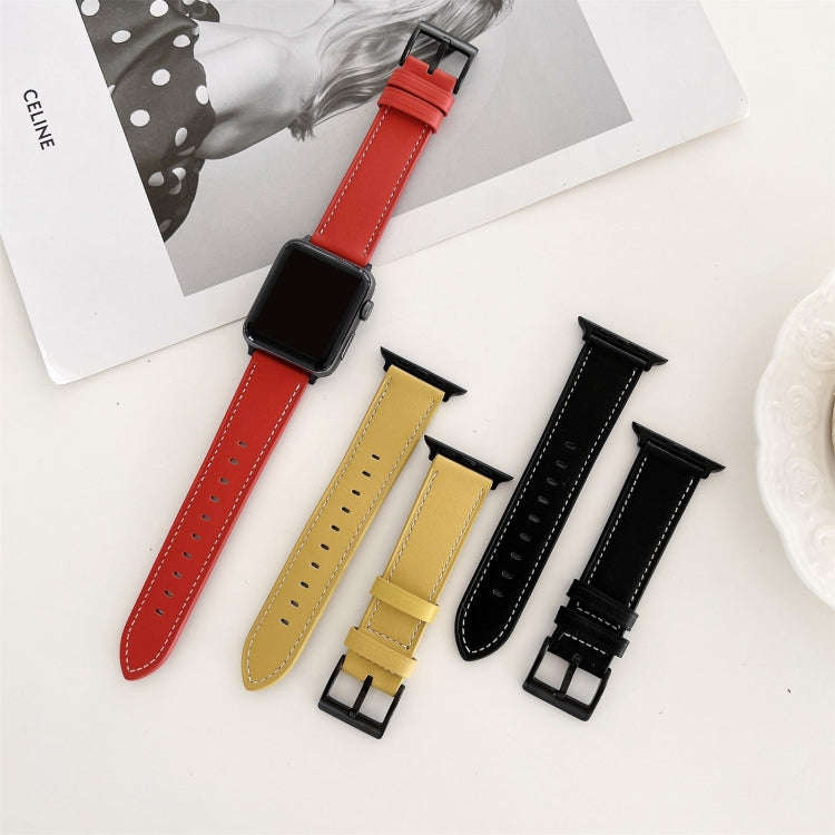 Oil Edge Bright Surface Leather Watch Band For Apple Watch Ultra 49mm&Watch Ultra 2 49mm / Series...