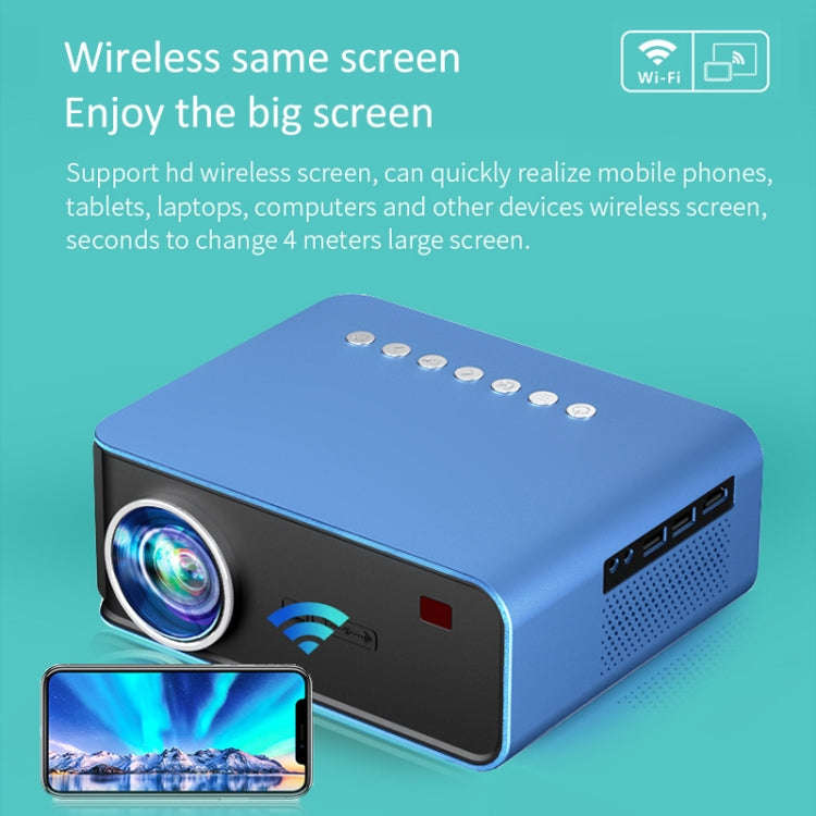 T4 Same Screen Version 1024x600 1200 Lumens Portable Home Theater LCD Projector, Plug Type:EU Plu...