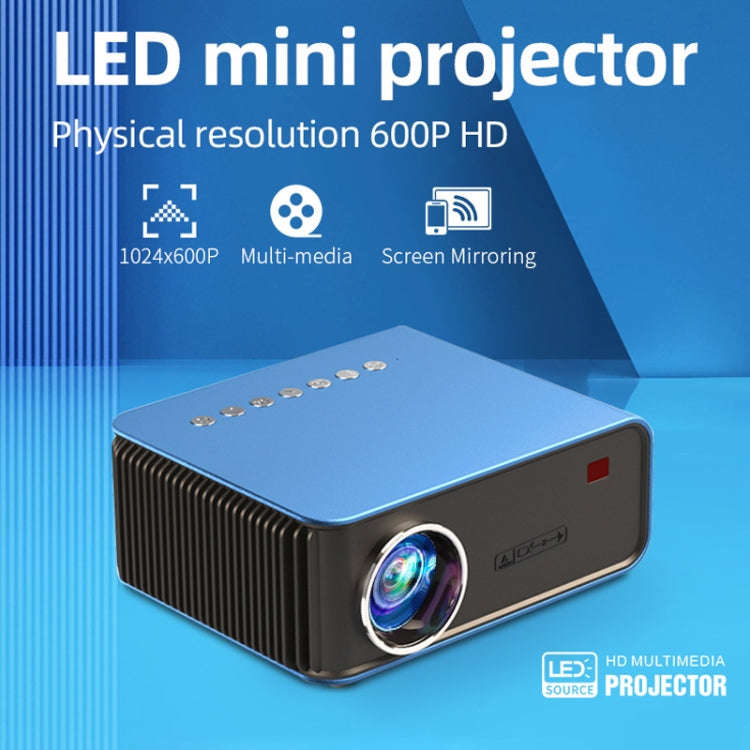 T4 Regular Version 1024x600 1200 Lumens Portable Home Theater LCD Projector, Plug Type:UK Plug(Blue)
