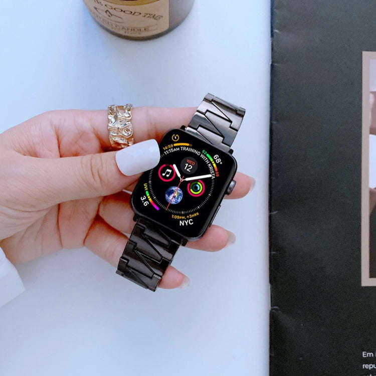 Lightning Shape Stainless Steel Watch Band For Apple Watch Series 9&8&7 41mm / SE 3&SE 2&6&SE&5&4...