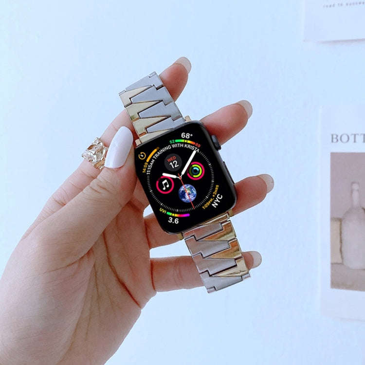 Lightning Shape Stainless Steel Watch Band For Apple Watch Series 9&8&7 41mm / SE 3&SE 2&6&SE&5&4...