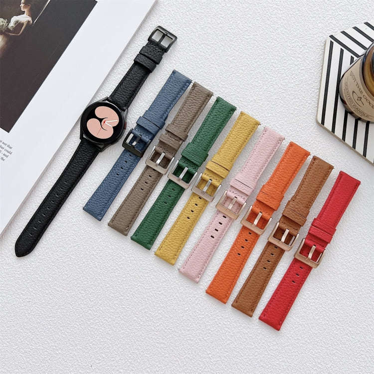 For Samsung Galaxy Watch4 40mm / 44mm Lychee Texture Leather Strap Watch Band(Red)