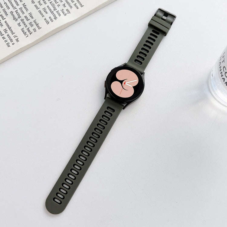 For Samsung Galaxy Watch4 40mm / 44mm Two-color Silicone Strap Watch Band(Olive Green Black)