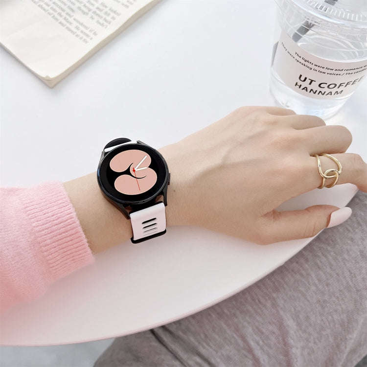 For Samsung Galaxy Watch4 40mm / 44mm Two-color Silicone Strap Watch Band(Black Red)