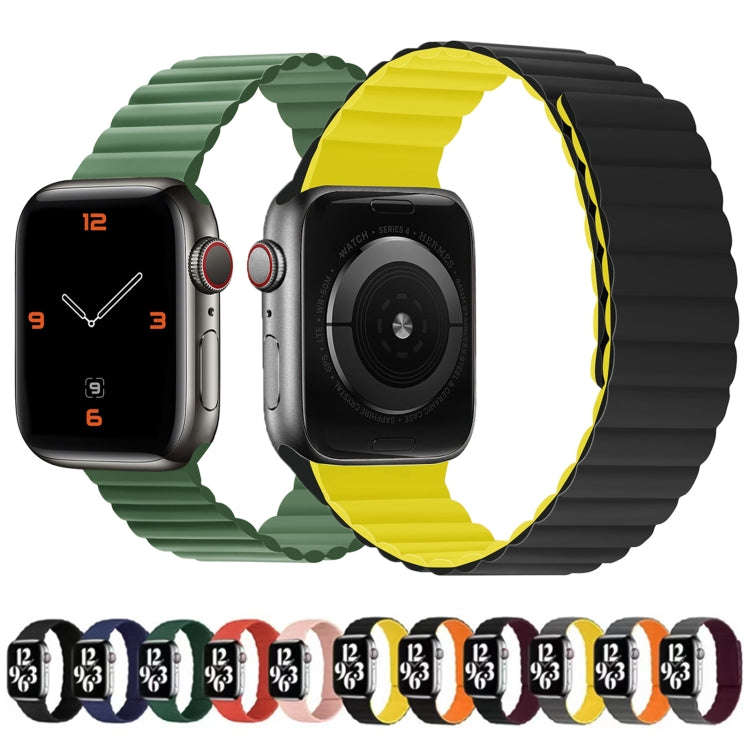Silicone Magnetic Integrated Short Strap Watch Band For Apple Watch Series 8&7 45mm / SE 2&6&SE&5...