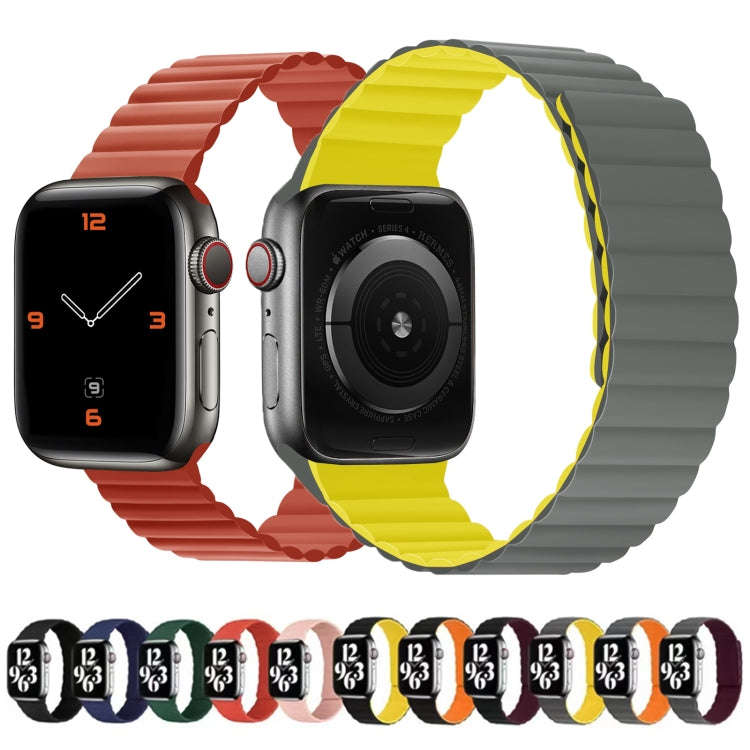Silicone Magnetic Integrated Long Strap Watch Band For Apple Watch Series 8&7 45mm / SE 2&6&SE&5&...