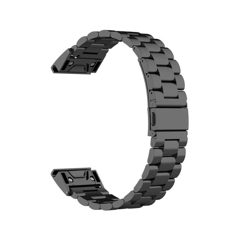 For Garmin Fenix 5S Stainless Steel Watch Band(Black)