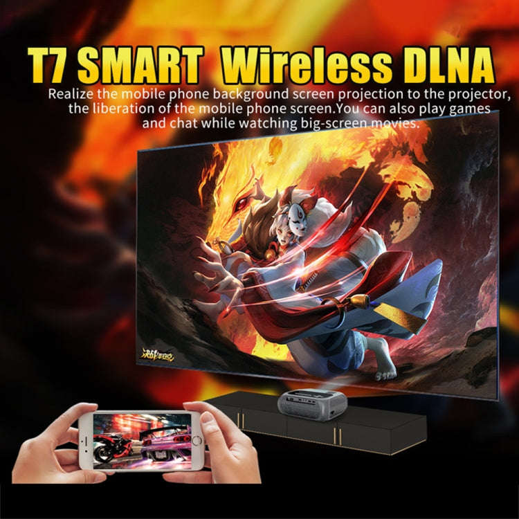 T7 1920x1080P 200 ANSI Portable Home Theater LED HD Digital Projector, Same Screen Version, UK Pl...