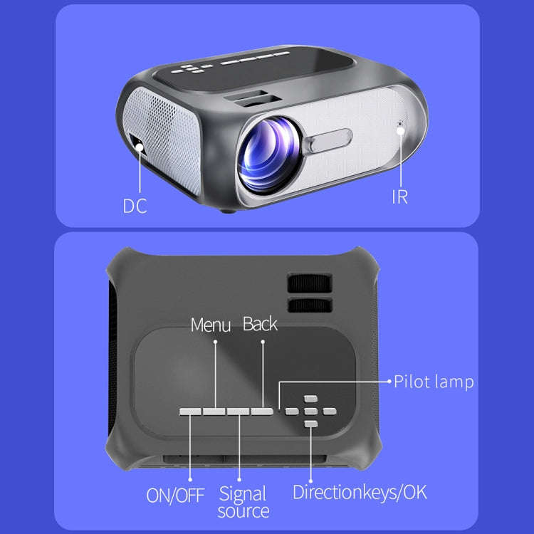 T7 1920x1080P 200 ANSI Portable Home Theater LED HD Digital Projector, Same Screen Version, UK Pl...