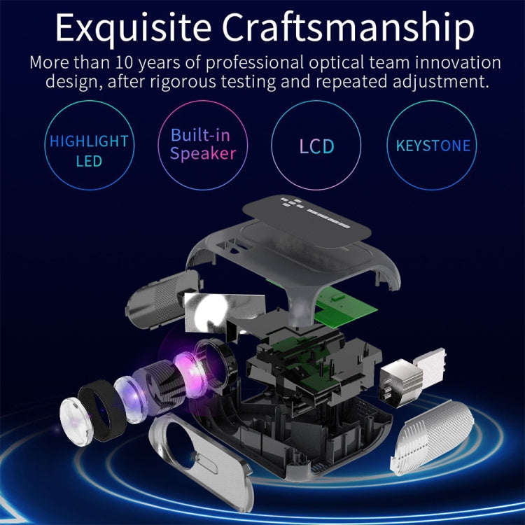 T7 1920x1080P 200 ANSI Portable Home Theater LED HD Digital Projector, Same Screen Version, UK Pl...