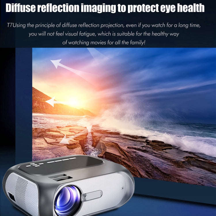 T7 1920x1080P 200 ANSI Portable Home Theater LED HD Digital Projector, Same Screen Version, UK Pl...