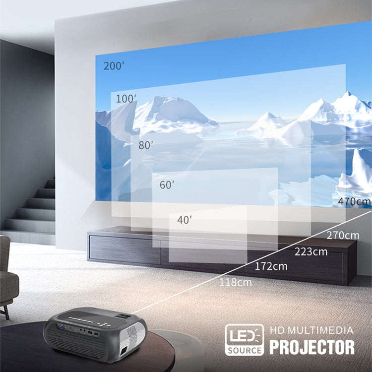 T7 1920x1080P 200 ANSI Portable Home Theater LED HD Digital Projector, Same Screen Version, UK Pl...