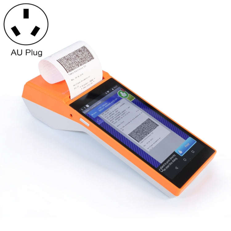 SGT-SP01 5.5 inch HD Screen Handheld POS Receipt Printer, Suit Version, AU Plug(Orange)