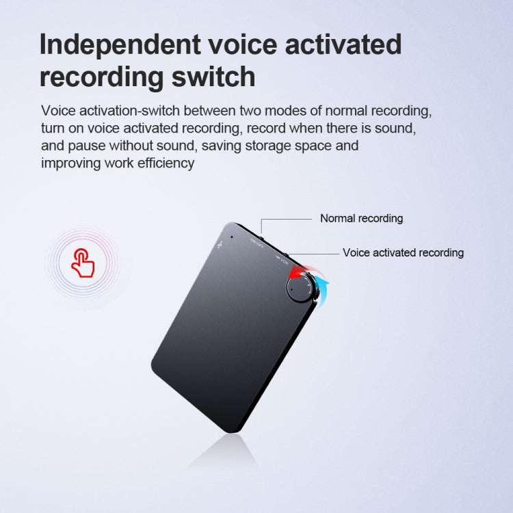 K2 Portable Ultra-thin Card Voice Recorder, Capacity:8GB(Black)