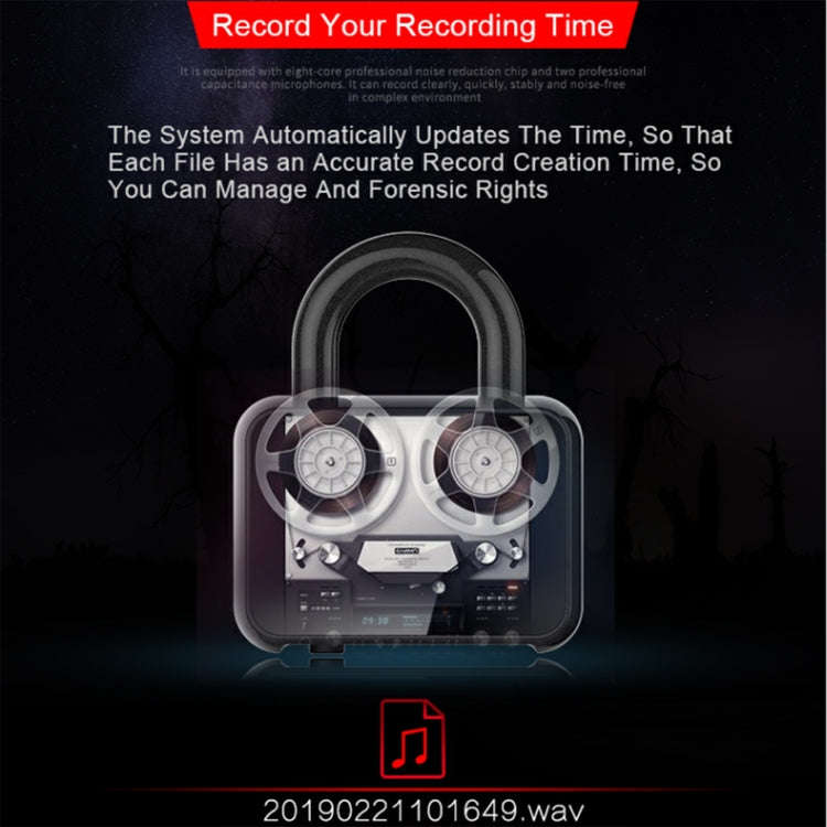 Q11 Intelligent HD Noise Reduction Lock Voice Recorder, Capacity:8GB(Black)