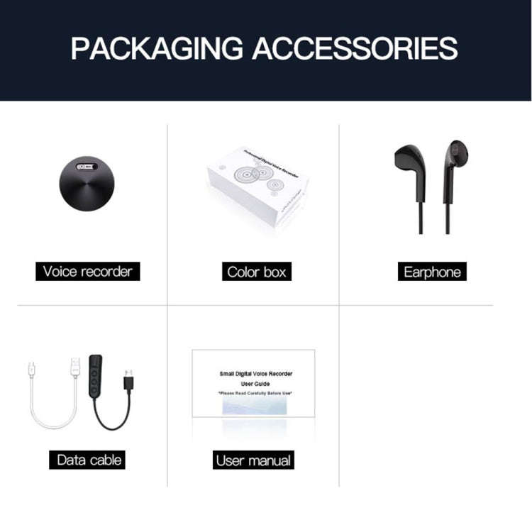 Q37 Intelligent HD Noise Reduction Voice Recorder, Capacity:8GB(Black)