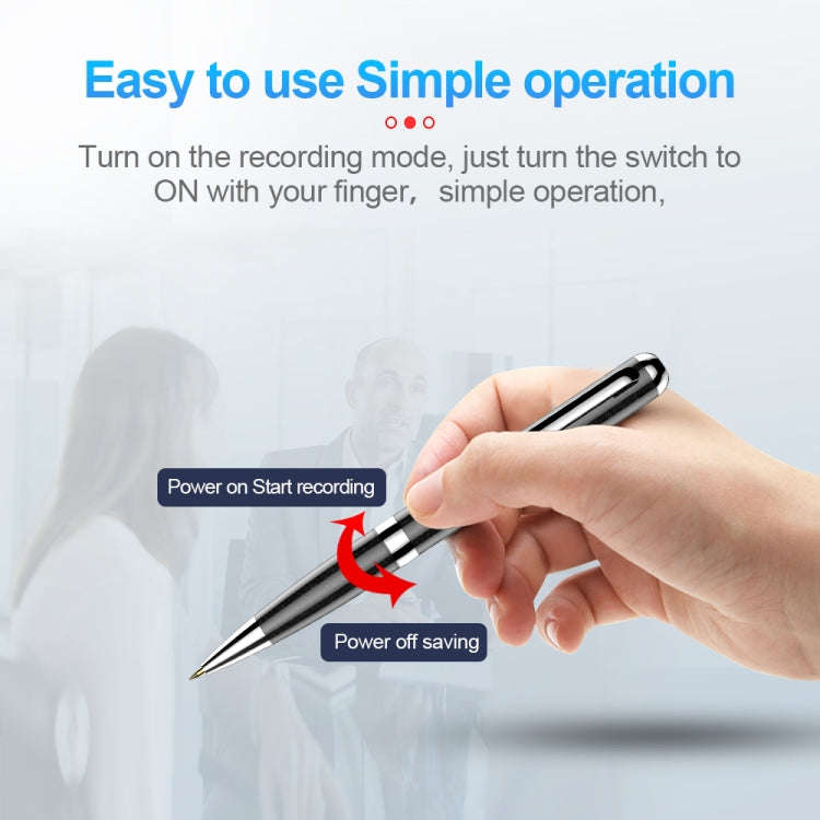 Q96 Intelligent HD Digital Noise Reduction Recording Pen, Capacity:16GB(Black)