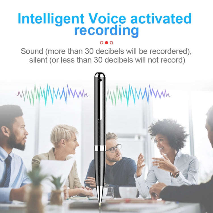 Q96 Intelligent HD Digital Noise Reduction Recording Pen, Capacity:16GB(Black)