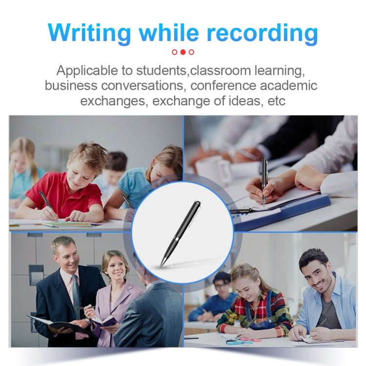 Q96 Intelligent HD Digital Noise Reduction Recording Pen, Capacity:16GB(Black)