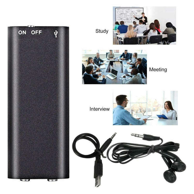 X2 AI Intelligent High-definition Noise Reduction Voice Control Recorder, Capacity:4GB(Black)