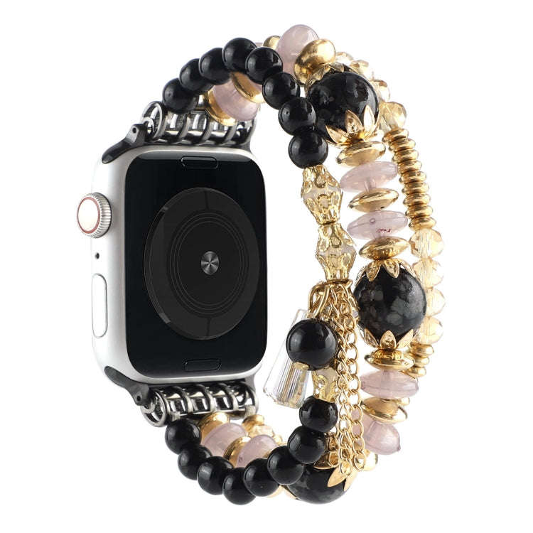 Pearl Strap Watch Band For Apple Watch Series 9&8&7 41mm / SE 3&SE 2&6&SE&5&4 40mm / 3&2&1 38mm(B...
